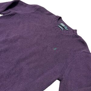 Polo Ralph Lauren Mens Purple Knit Cotton Crewneck Sweater Size XL